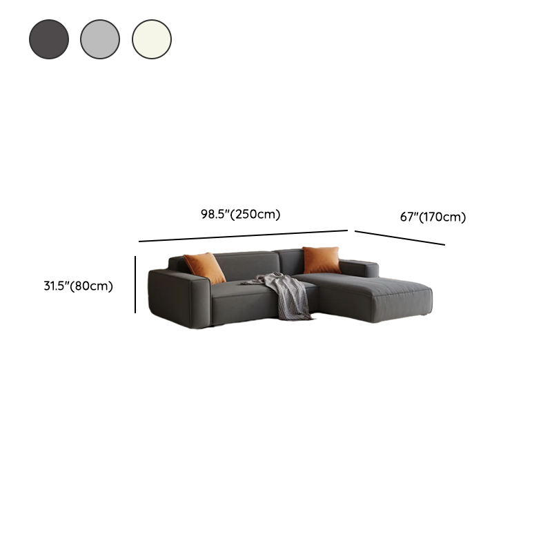 Trendy L-Shape Tear Resistant Sofa Chaise for 3-seater with Square Arm and 1 Chaise - image 12