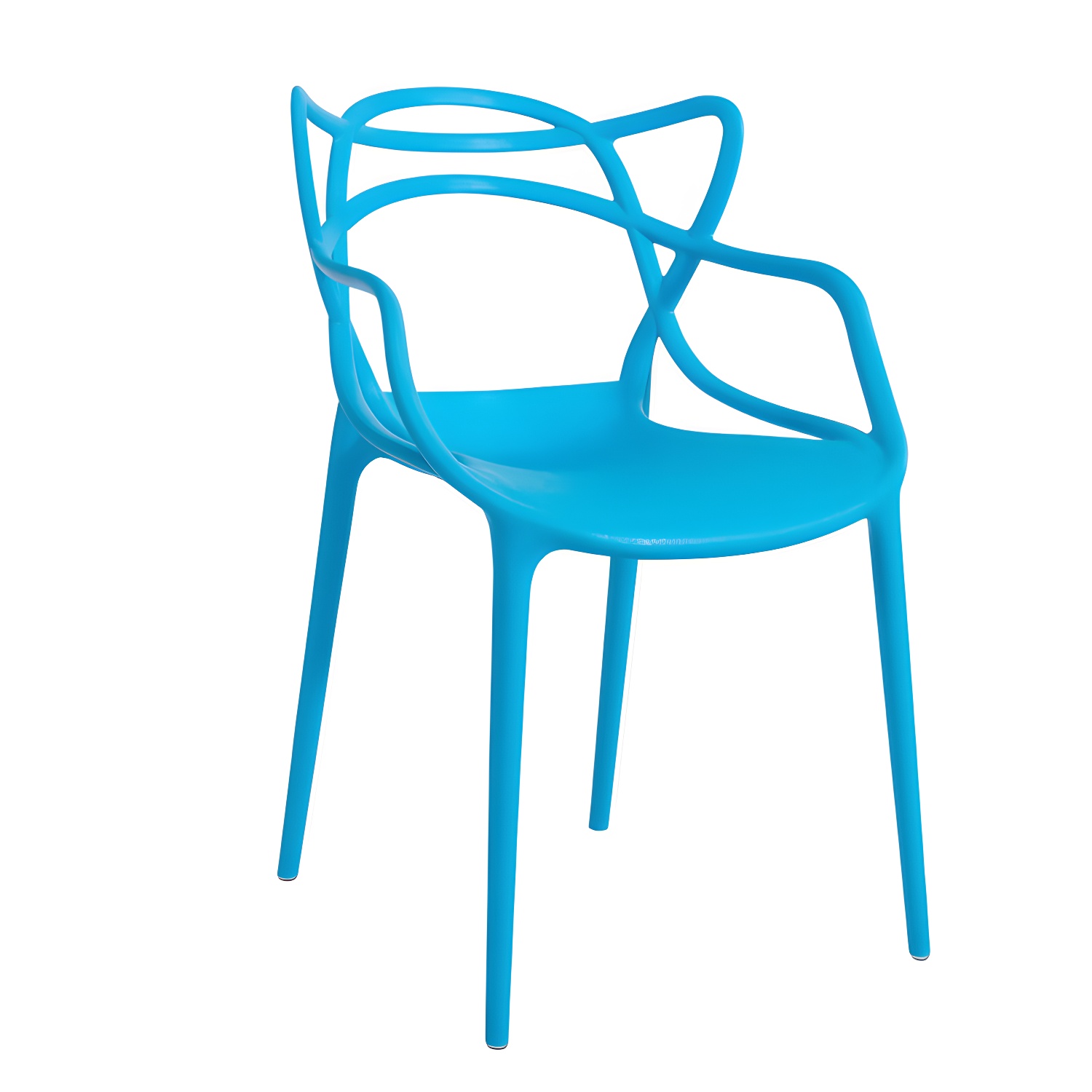 Open Back Dining Arm Chair Modern Indoor-Outdoor Plastic Chair - image 22