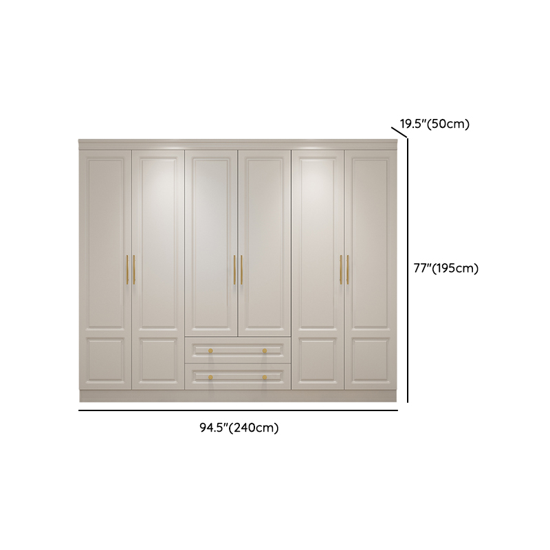 White Minimalist Lumber Wardrobe Closet with Soft Close Drawer, Soft Close Door, Interior Shelves, and Clothing Rod - image 14