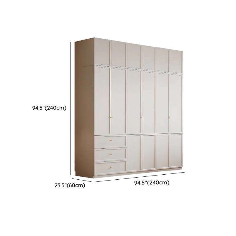 White Minimalist Wooden Wardrobe Closet with Soft Close Drawer, Soft Close Door, Interior Shelves, and Clothing Rod - image 12