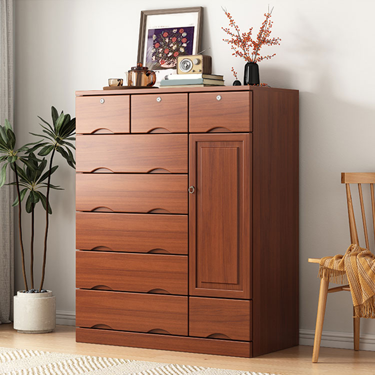 Modern Solid Wood Combo Dresser with Shelves, Drawers, and Cabinet Storage - image 5