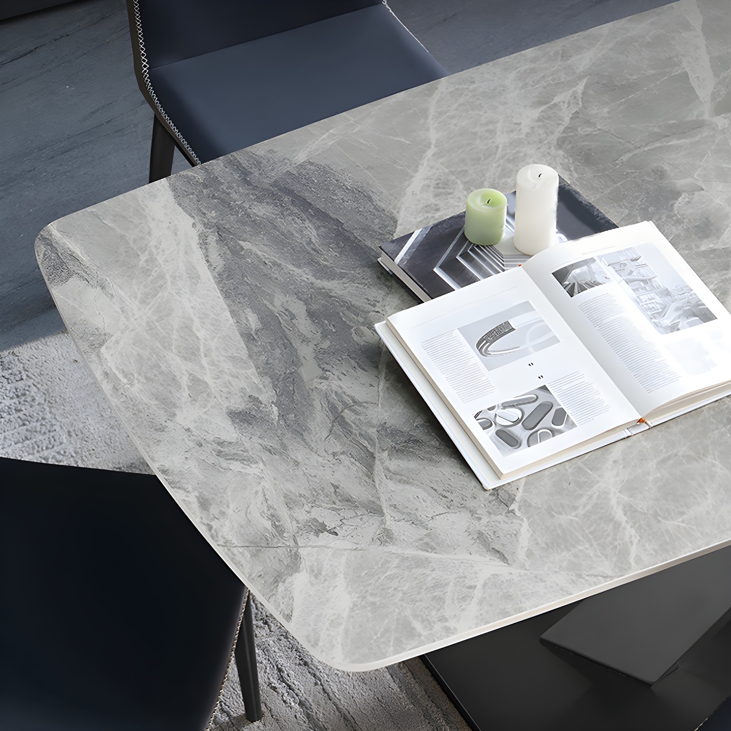 Modern Sintered Stone Top Dining Set Rectangular 1/4/5/7 Pieces Dining Area Table Set - image 7