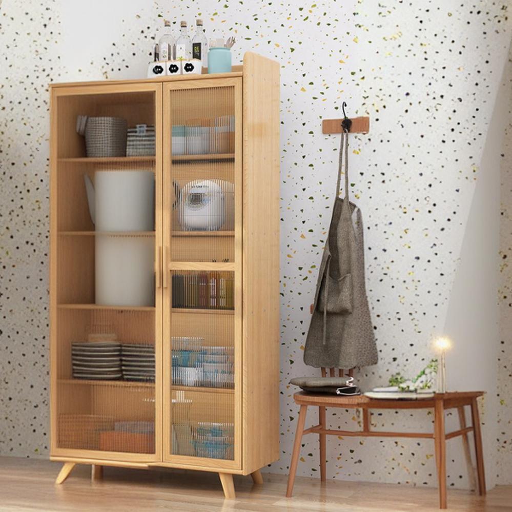 Scandinavian Style Narrow Wood Cabinet 40 cm Buffet & Sideboard Without Drawers Server - image 5