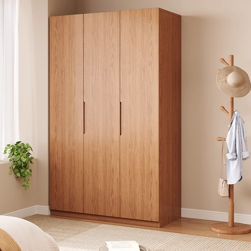 Wood Grain Modish Wooden Armoire Cabinet with Soft Close Drawer, Soft Close Door, Interior Shelves, and Clothing Rod
