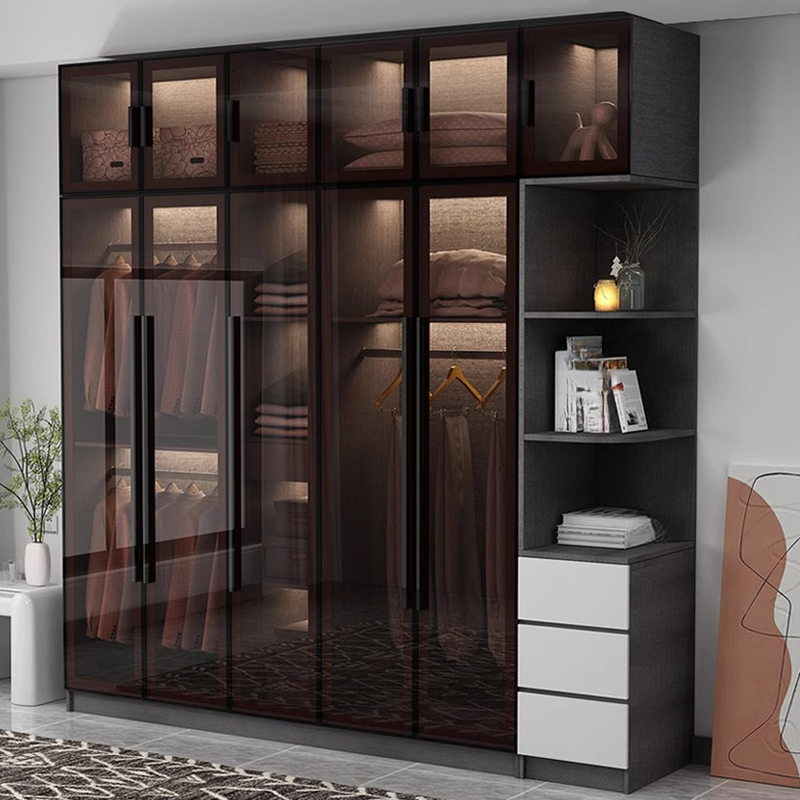 Charcoal Modish Timber Self-supporting Cabinet Armoire with Soft Close Drawer and Door, Hanging Rod - image 4