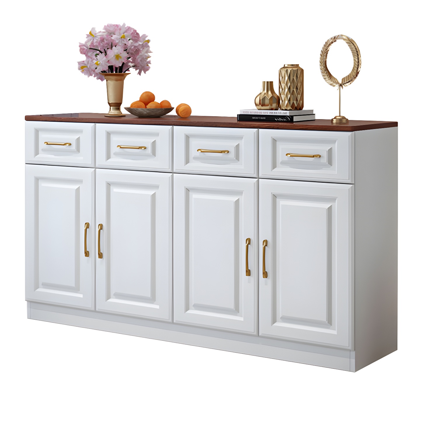 Modern Wood Buffet Sideboard with Cabinets, Drawers, and Shelves - No Distressing - image 15