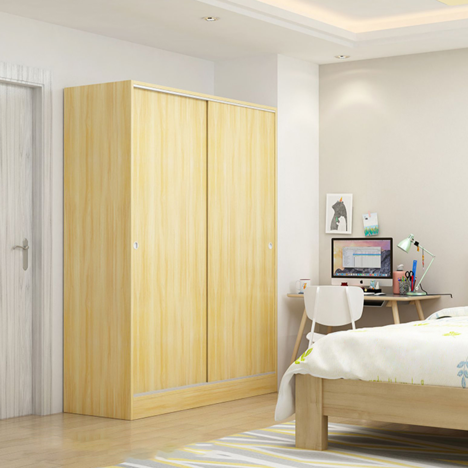 Contemporary Wardrobe Cabinet Sliding Storage Cabinet for Home - image 15