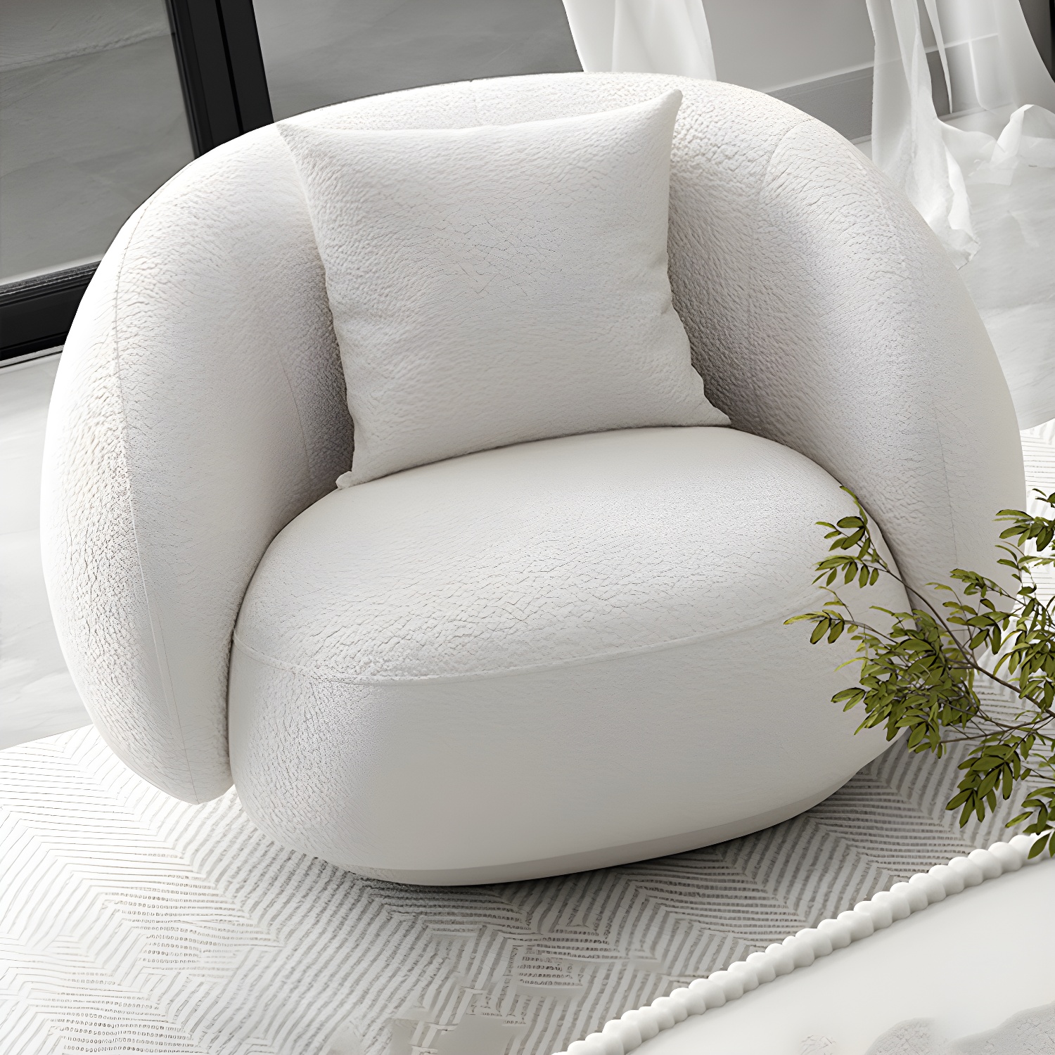 Modern Style Sofa with Curved Back and Padded Sponge Seat Sofa - image 4