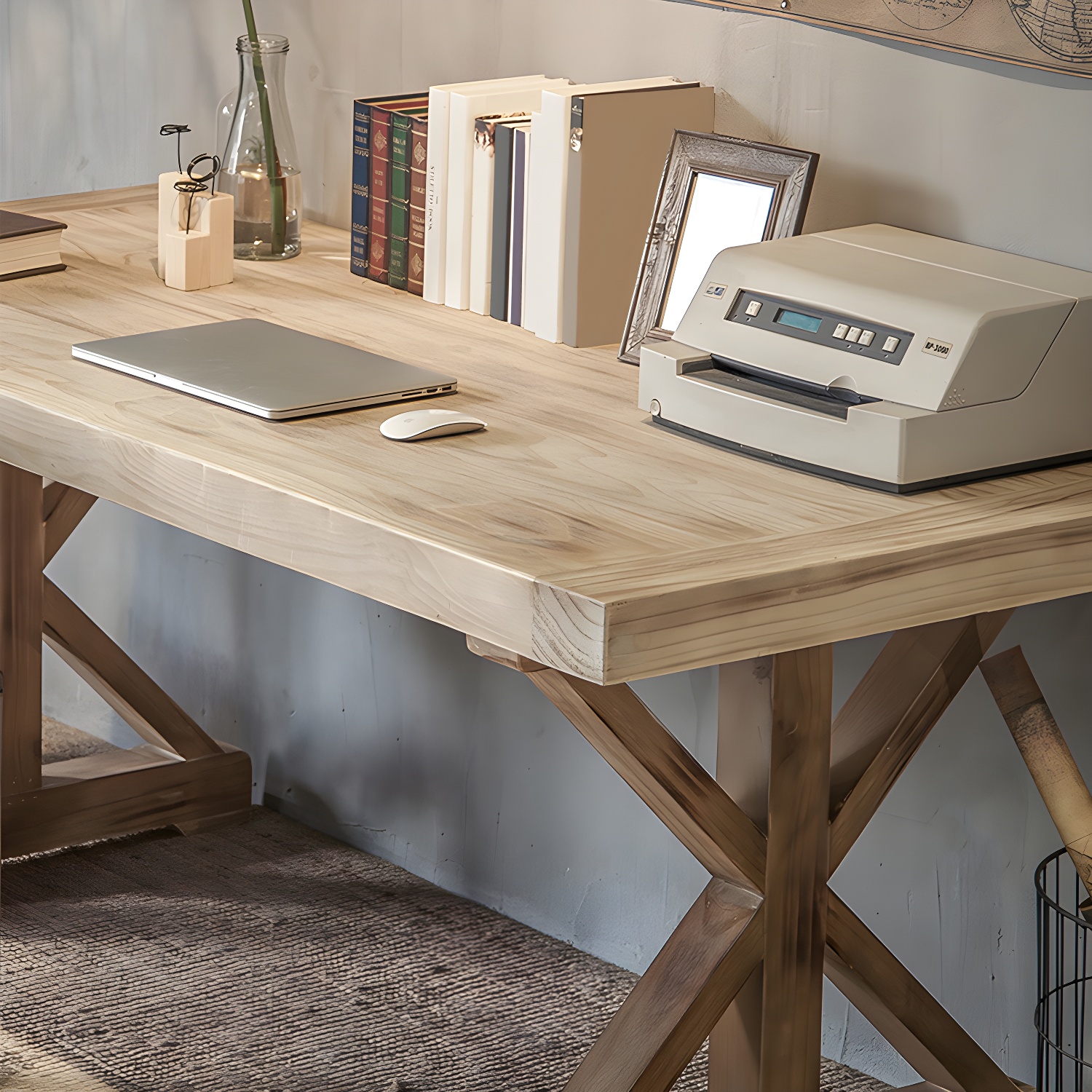 Distressed Pine Wood Dining Set 1/2 Pieces Industrial Dinette Set for Home - image 4