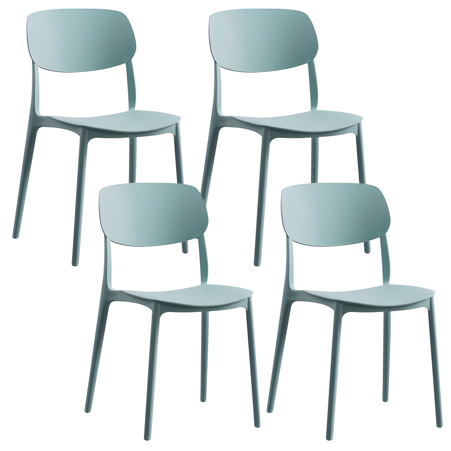 Plastic Indoor-Outdoor Side Chair Armless Stackable Dining Chairs - image 5