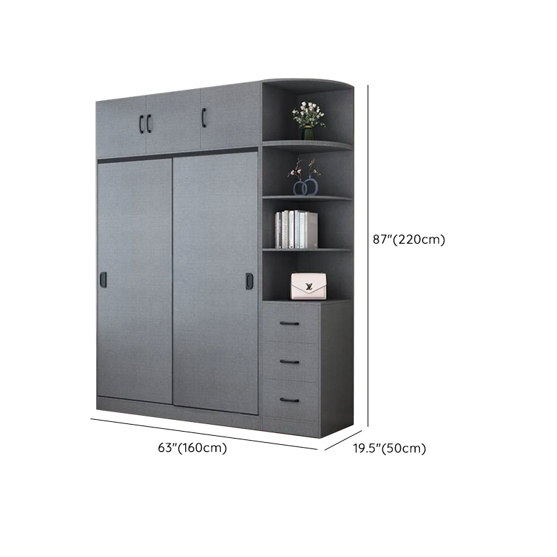 Dove Grey Modern Timber Wardrobe with Self-supporting Design, Soft Close Features, and Clothing Rod - image 20