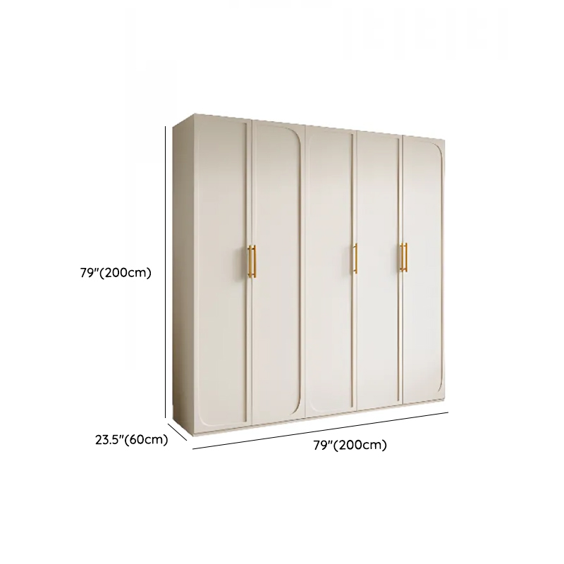 White Minimalist Wooden Wardrobe Closet with Soft Close Drawer, Soft Close Door, Interior Shelves, and Clothing Rod - image 18