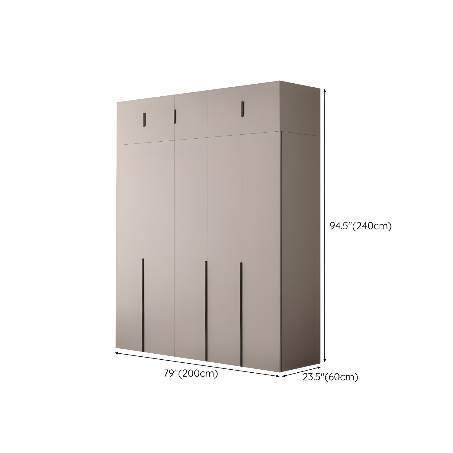 Modern Grey Wardrobe Armoire with Clothing Rod & Adjustable Shelves - image 27