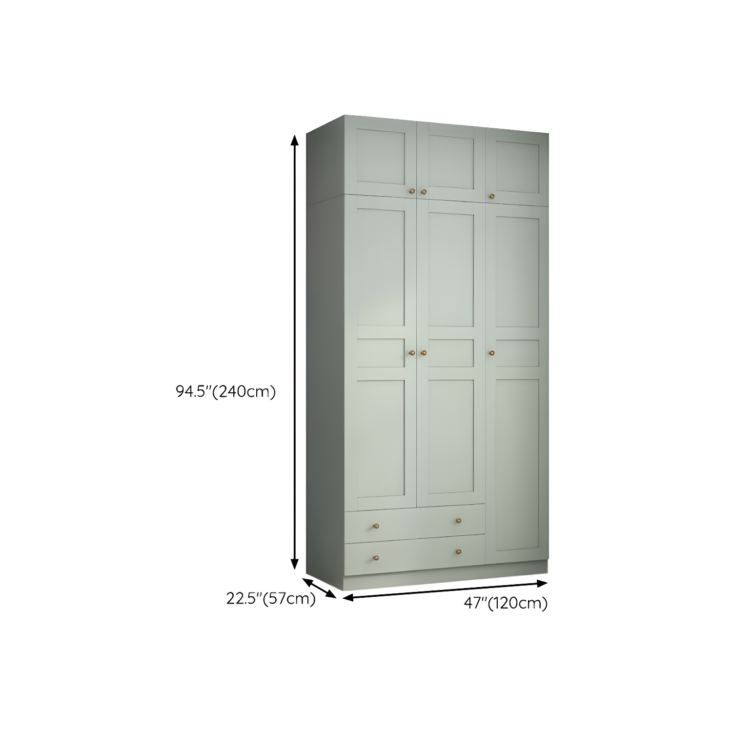 Modern Green Wood Wardrobe Armoire with Soft-Close Drawers & Clothing Rod - image 17