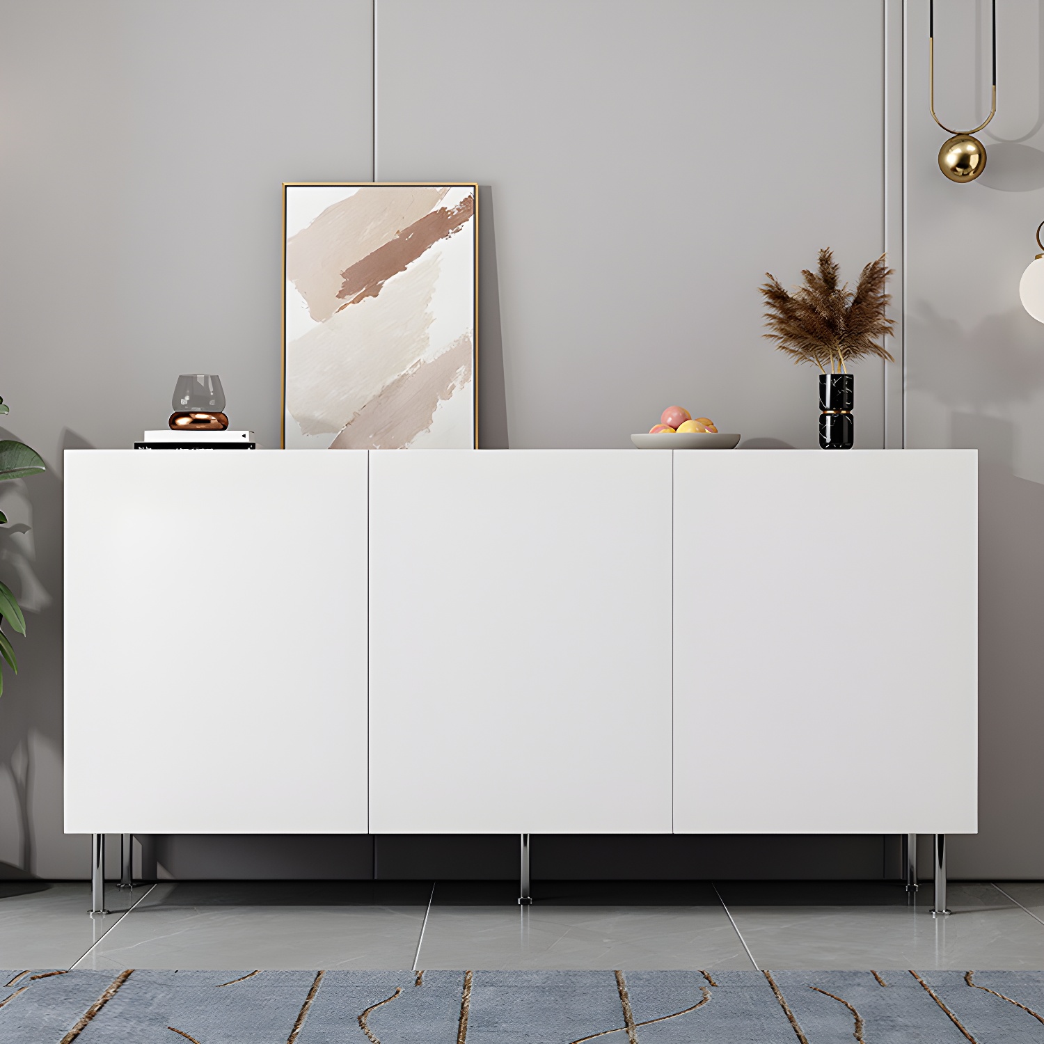 Adjustable Cabinets Sideboard Engineered Wood Sideboard for Living Room - image 7