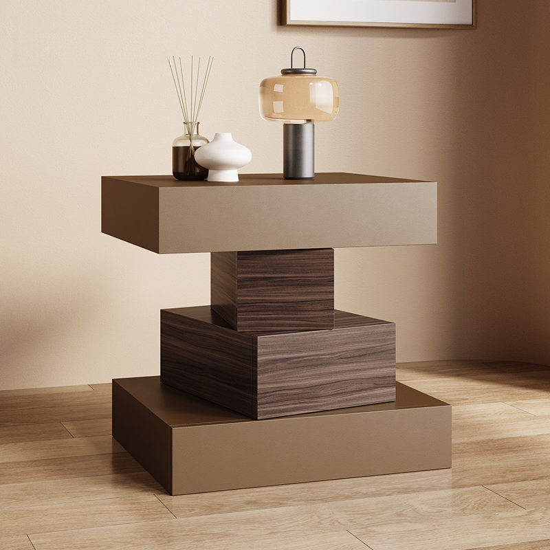 Scandinavian Synthetic Leather Drawer Storage Nightstand with 4 Drawers - image 5