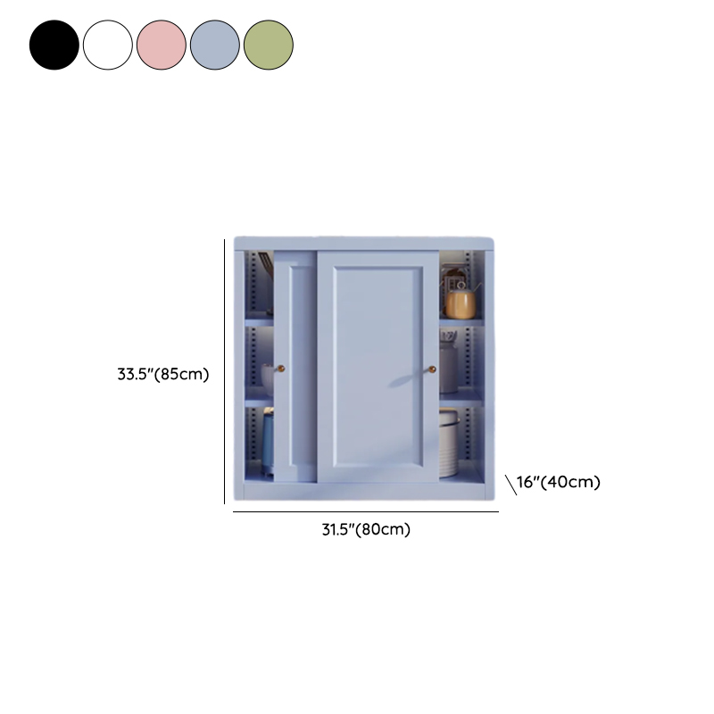 Simple Standard/Wide Sideboard with Metal Countertop, Pantry Hutch, Sliding Doors and Adaptable Shelf - image 10