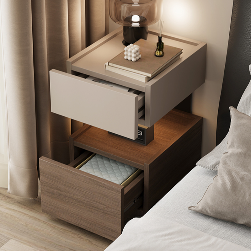 Modish Nightstand With Drawer Organization Featuring 2 Drawers, 1 Shelf, and Lumber Countertop - image 10