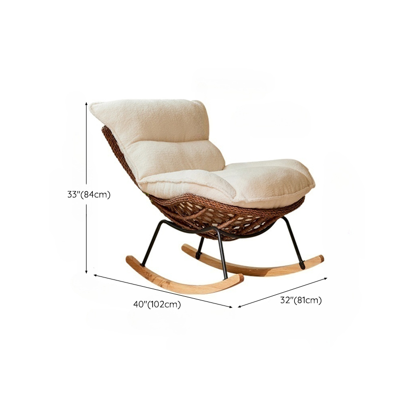Traditional Armless Design Indoor Rocking Chair with rattan Frame and Nature Wood Legs - image 28