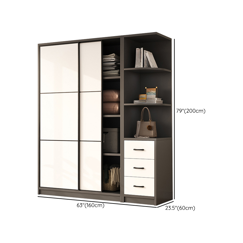 Detached Timber Gray Wardrobe Armoire with Soft Close Door, Interior Shelves and Hanging Rod, Soft Close Drawer Included/Not Included - image 19