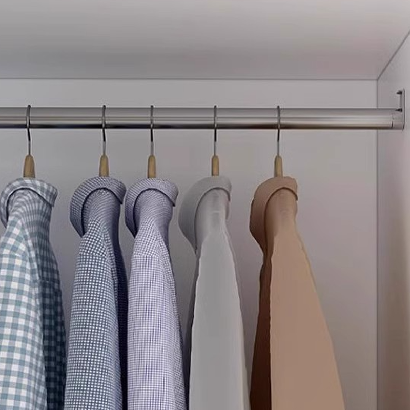 Chalk Modish Wood Wardrobe Closet with Soft Close Drawer, Soft Close Door, Interior Shelves, and Clothing Rod