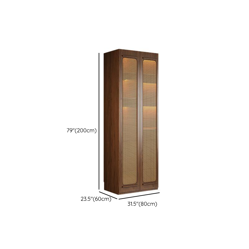 Modern Natural Wood Standalone Almirah with Soft Close Drawer and Door, Interior Shelves, and Hanging Rod - image 24