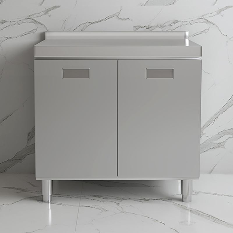 Simple Chrome Standard/Narrow Buffet Table with Alloy Countertop, 3 Doors/4 Doors/2 Doors, 4 Shelves/Three Internal Shelves/2 Shelves, and Functional Storage Cabinet