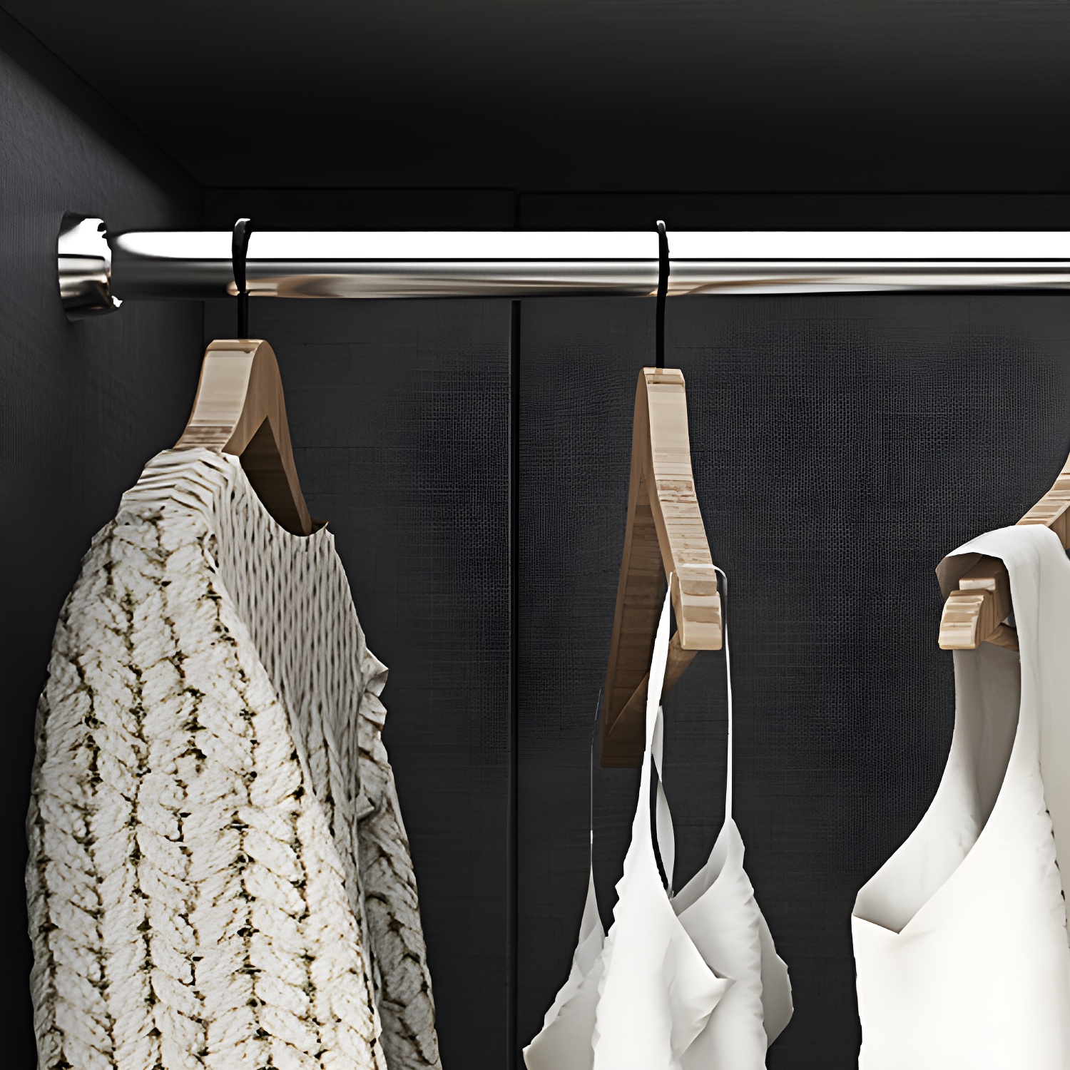 Modern Style Glass Wardrobe Black Colour Wardrobe Closet with Sliding Door - image 6