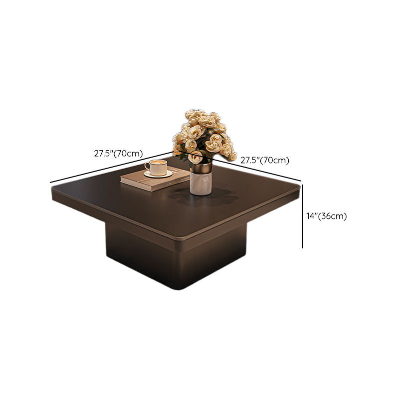 Contemporary Design Transparent Glass Single Board Game Coffee Table with Plinth Base in Midnight Black, Square Top - image 11