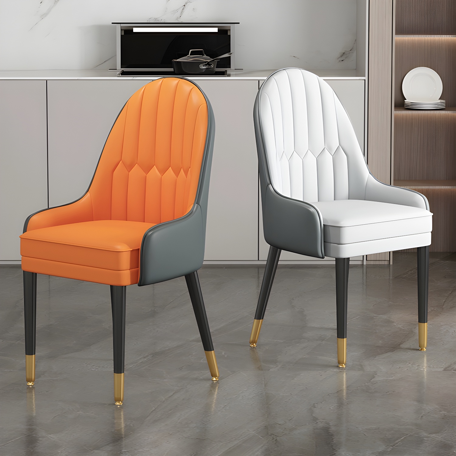 Dining Room Armless Dining Chair Parsons Faux Leather Dining Chair - image 10