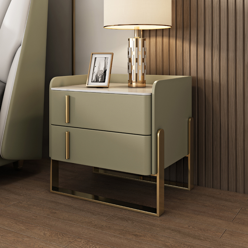 Nightstand With Drawer Organization with Leg, 2 Drawers and Stone Counter Top in a Casual Style - image 8
