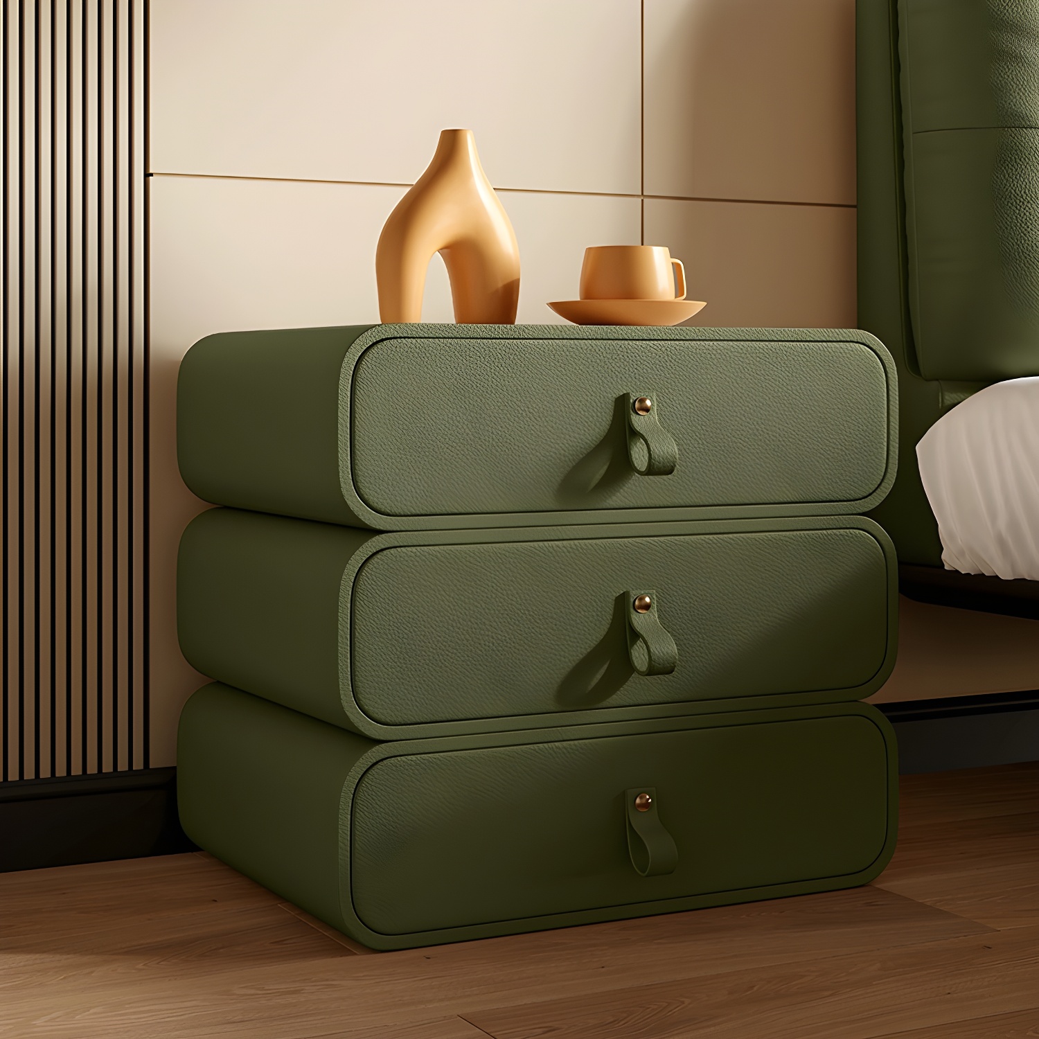 Modern Faux Leather Bachelor's Chest with Drawers in Narrow Size - image 8