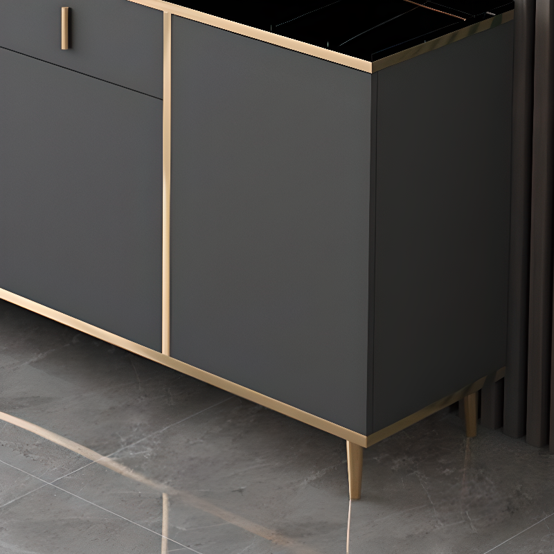 Art Deco Sideboard with 2 Drawers, Narrow/Standard Size, 3 Shelves, Sintered Stone Countertop, 4/3 Doors, Self-supporting - image 9