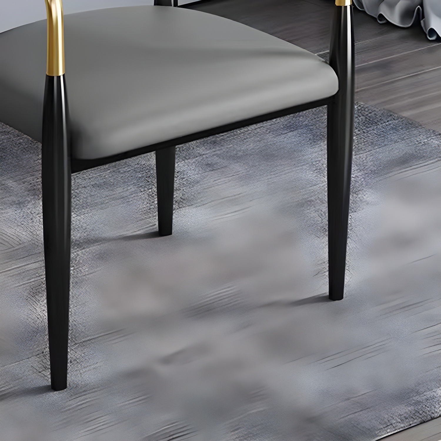 Contemporary Metal Dining Chair Black Legs Dining Room Arm Chair - image 15