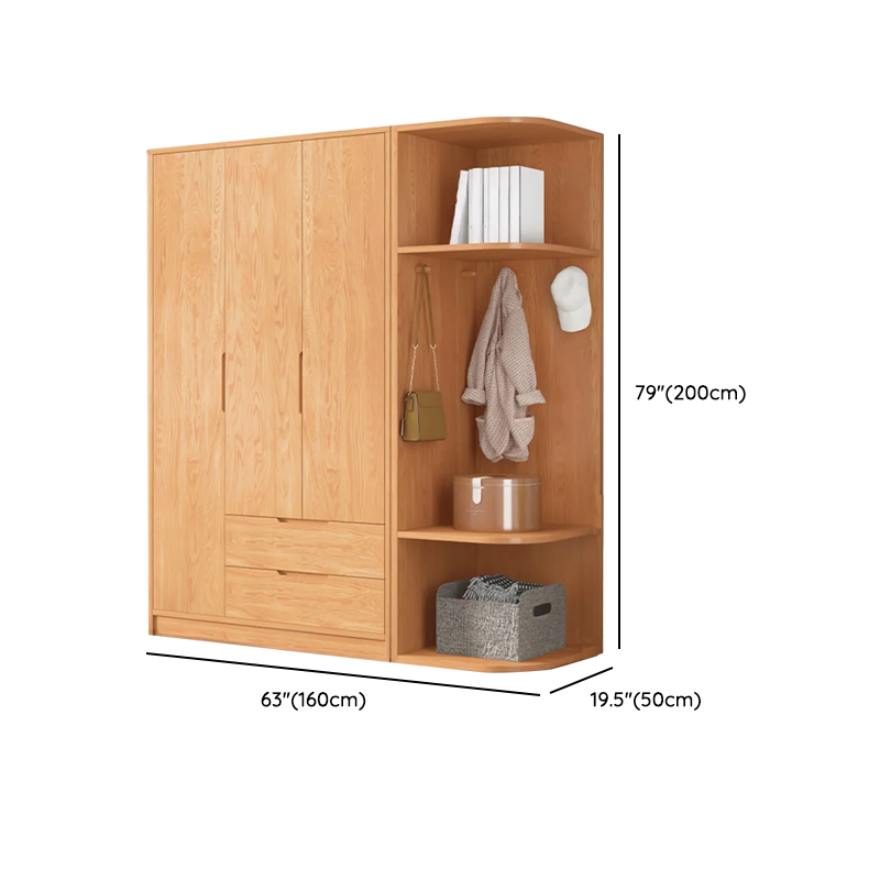 Wood Color Nordic Unfixed Wardrobe Closet - image 41