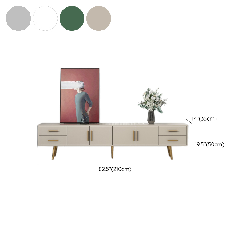 Glam Rectangle Manufactured Wood TV Stand with Adjustable Shelf - image 17