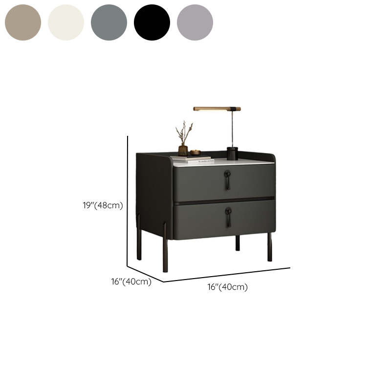 Stylish/Art Deco Drawer Storage Nightstand with 2 Drawers, Stone Countertop, and Leg - image 14