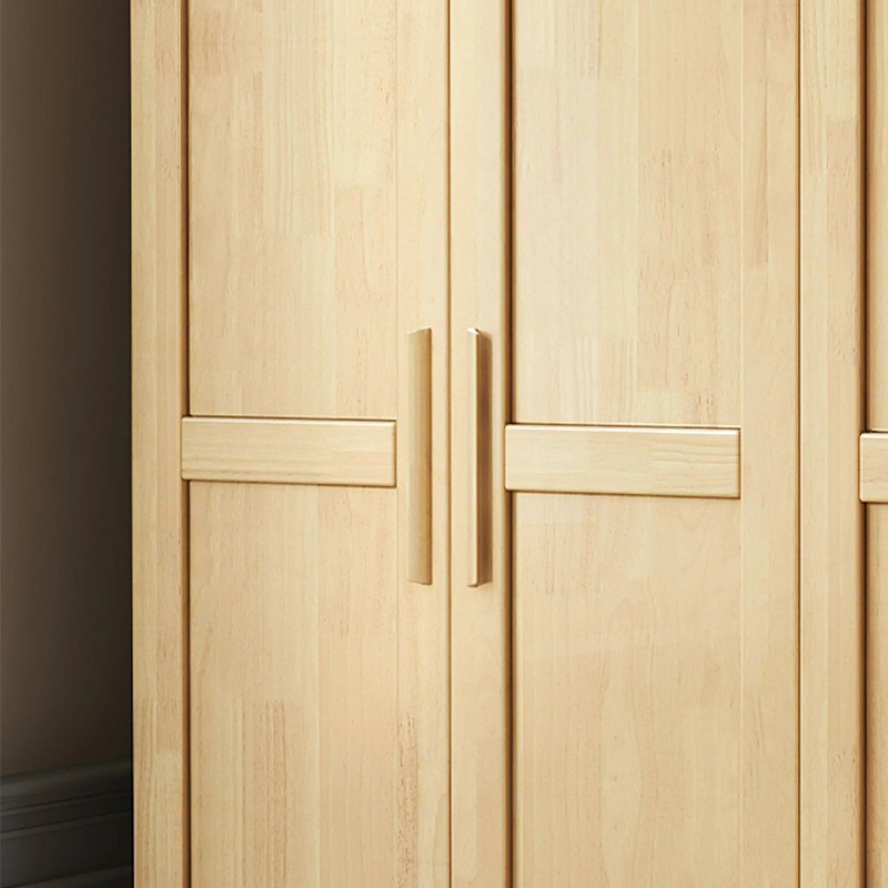 Contemporary Freestanding Wooden Wardrobe Closet with Interior Shelves&Hanging Rod&Soft Close Door - image 9