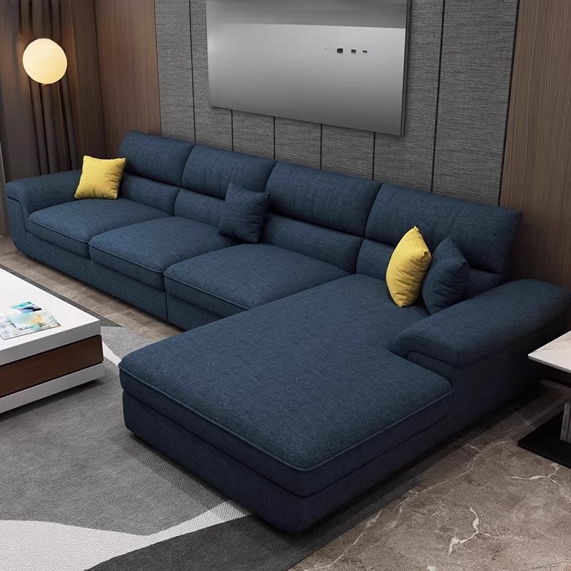L-Shape Olive Green/Oatmeal/Midnight Black Right Upholstered Sofa Recliner in a Contemporary Style