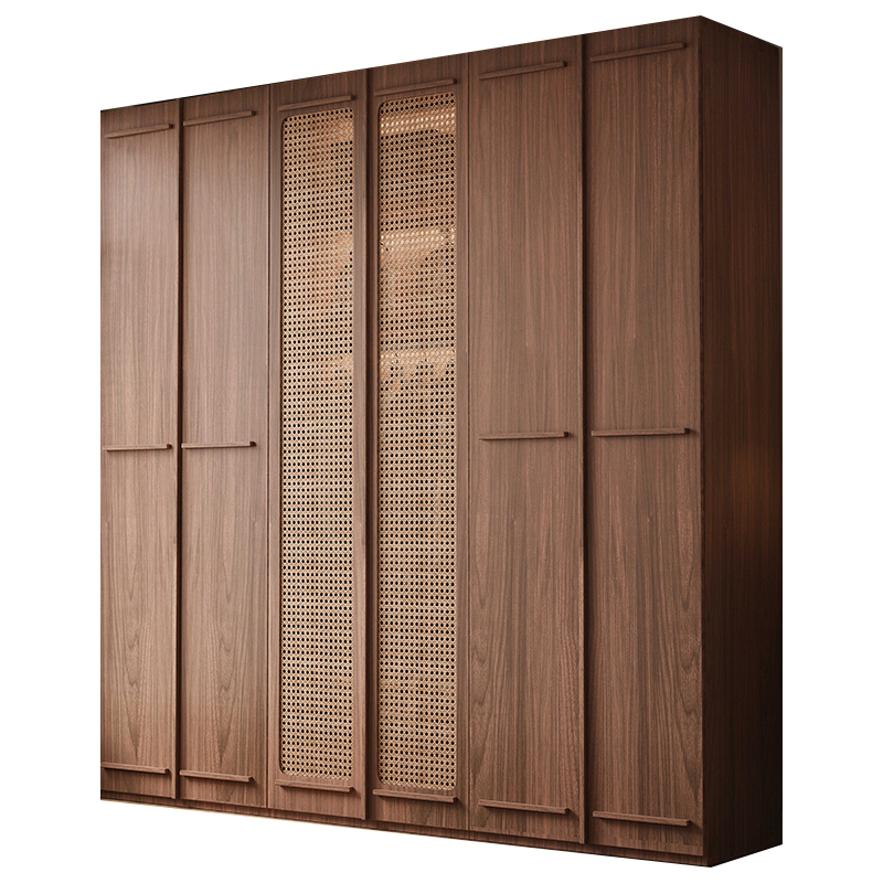 Simplistic Wood Color Timber Wardrobe Closet with Soft Close Door, Interior Shelves, and Hanging Rod - image 4