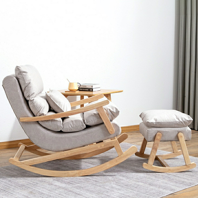 Modern Upholstered Rocking Chair with Track Arms and Ottoman for Stylish Interior Design - image 3