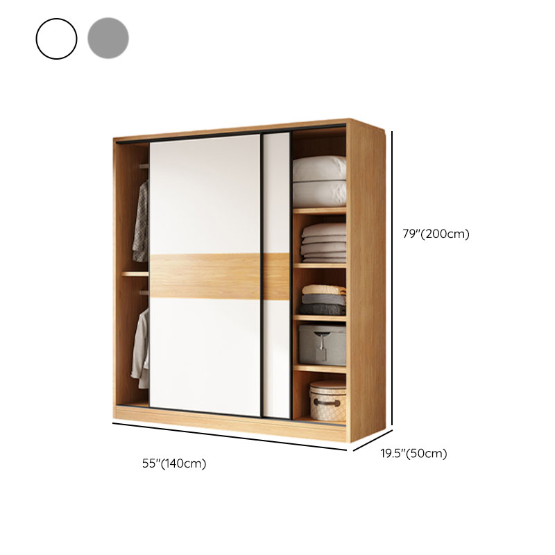 Modish Wooden Independent Armoire Cabinet with Soft Close Door, Interior Shelves, and Clothing Rod - image 12