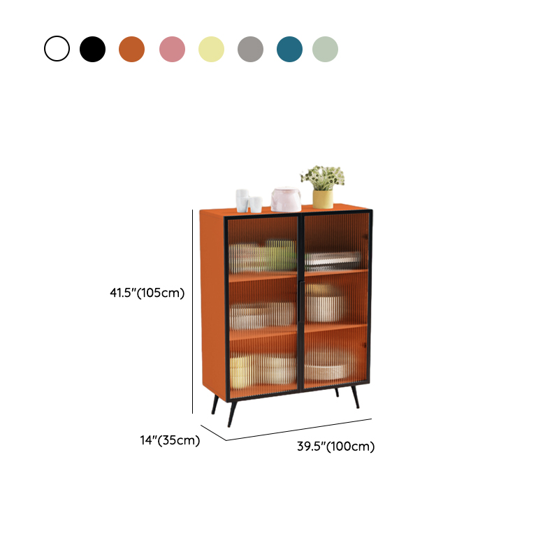 Contemporary Metal Floor-mounted Sideboard with Vertical Glass Doors - image 14