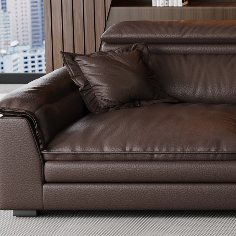 L-Shape Leather Sofa Recliner in White/Espresso/Beige with Right Hand Facing Orientation - image 11
