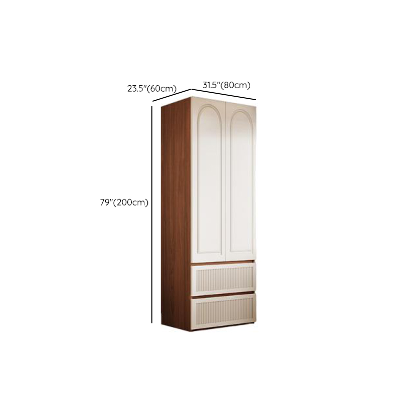Acorn Minimalist Pine Wood Wardrobe Closet with Soft Close Drawer, Soft Close Door, Interior Shelves, and Clothing Rod - image 15