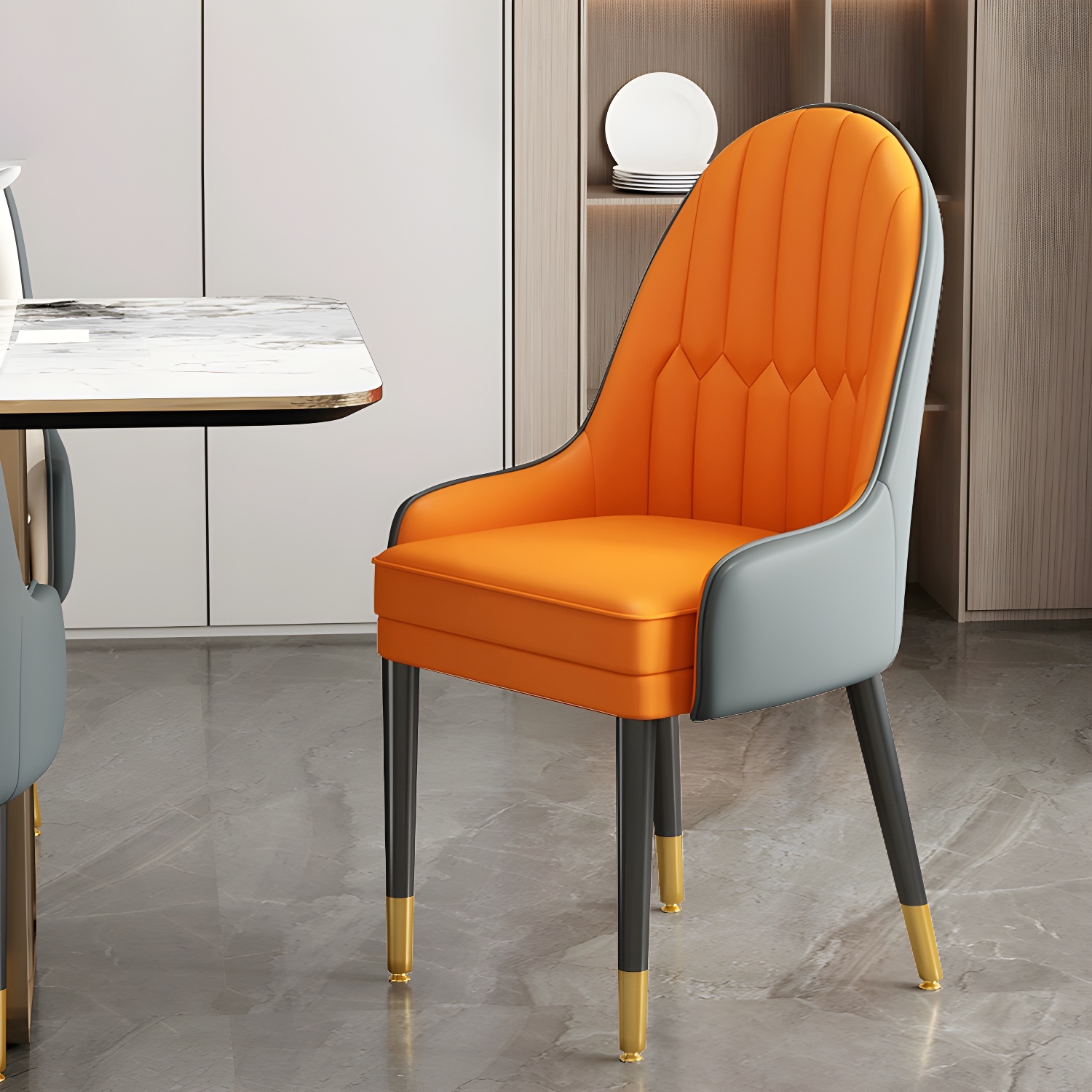 Dining Room Armless Dining Chair Parsons Faux Leather Dining Chair - image 9