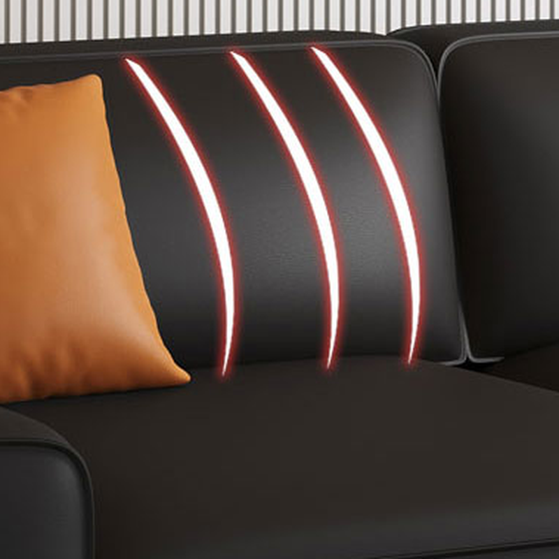Modern Solid Color Water Resistant Sofa in Midnight Black with 6-seater Capacity and 2 Pillows - image 5