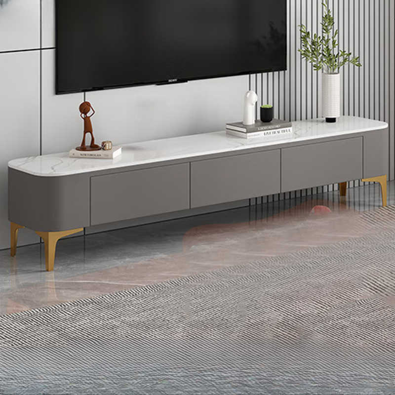 Modish Vitreous TV Stand with 3 Drawers for Sitting Room - image 3