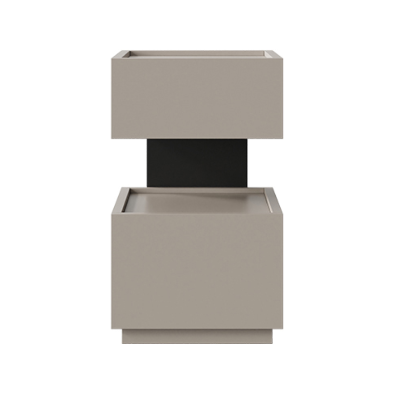 Organic Modern 2 Tiers Nightstand With Drawer Organization, 2 Shelves, Real Wood Countertop, and Illuminating Feature - image 3