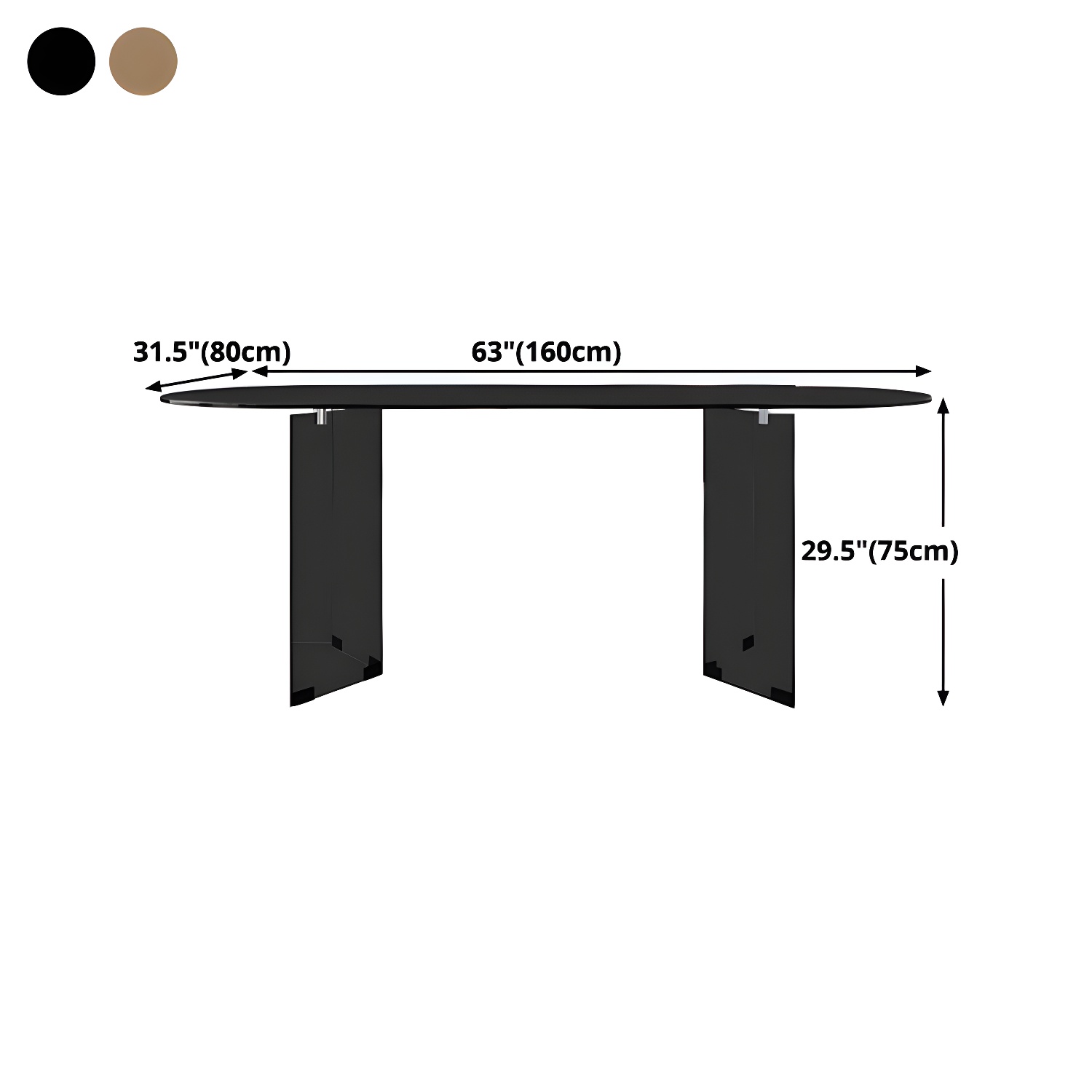 Glass Contemporary Oval Dining Table Clear Glass Top Table with Double Pedestal - image 12